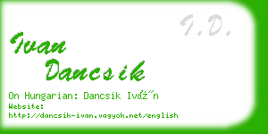 ivan dancsik business card